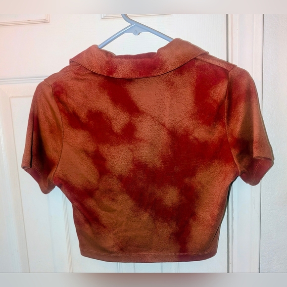 Jordan Women's Dusty Peach Short Sleeve Button Down Crop Top (New w/Tags!) - Picture 5 of 5